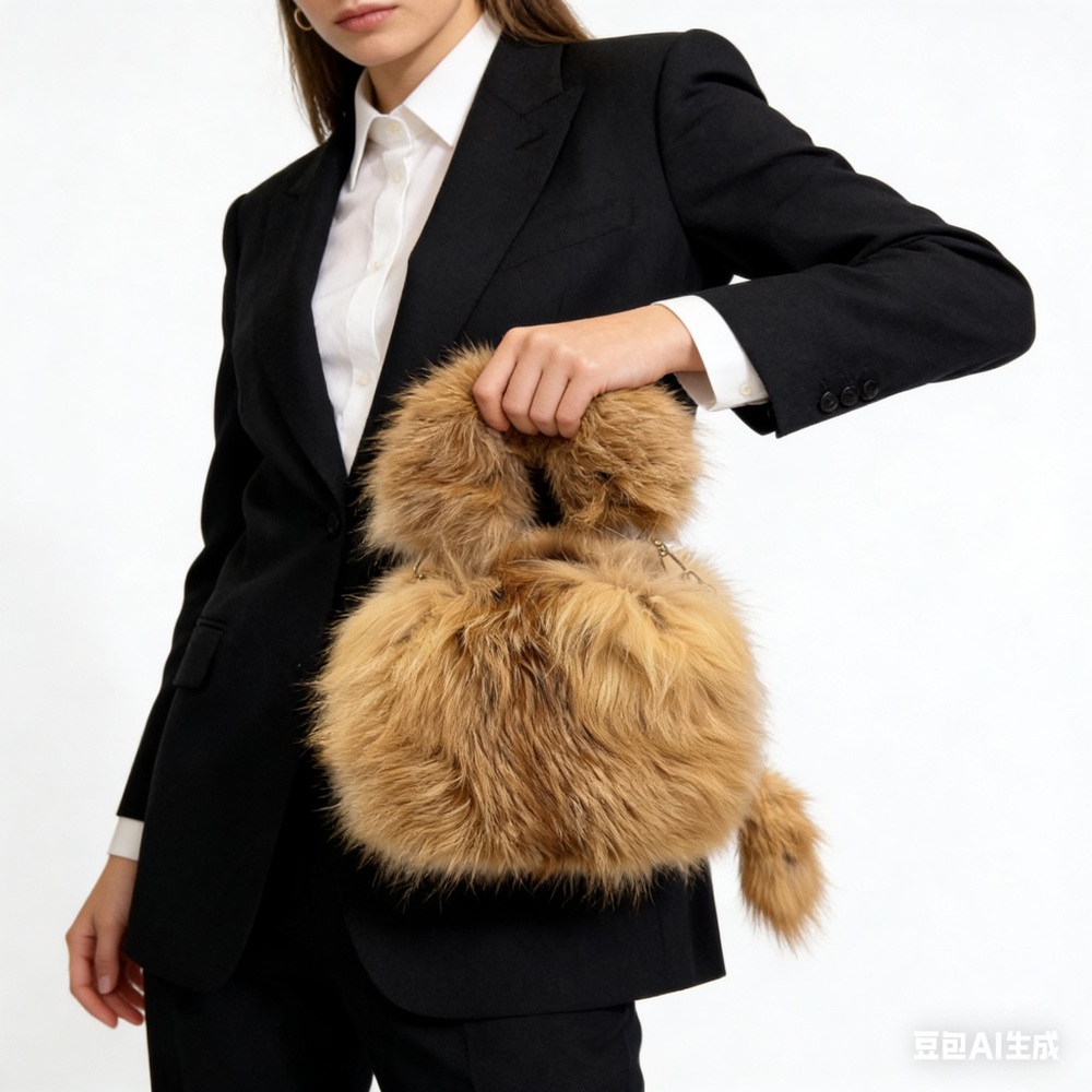 Luxurious Fox Fur Handbag
